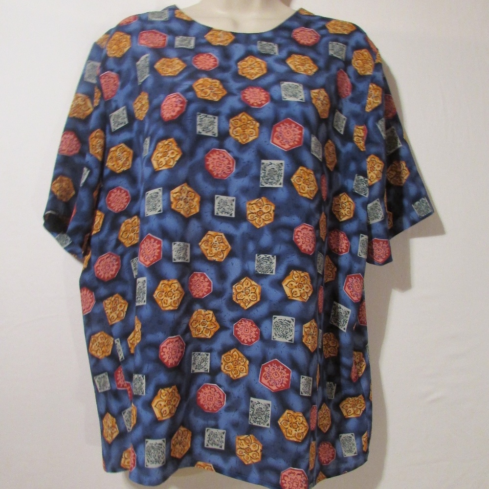 3 For $15 SALE Vtg Kathy Che Blouse  Blue Sz L USA